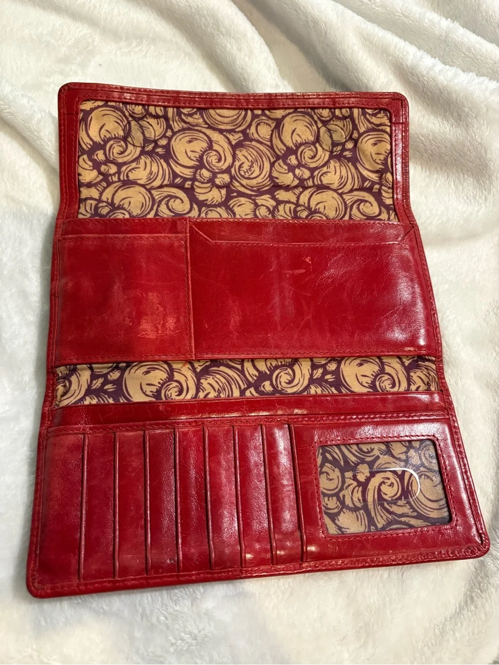 HOBO Red Leather Long Wallet